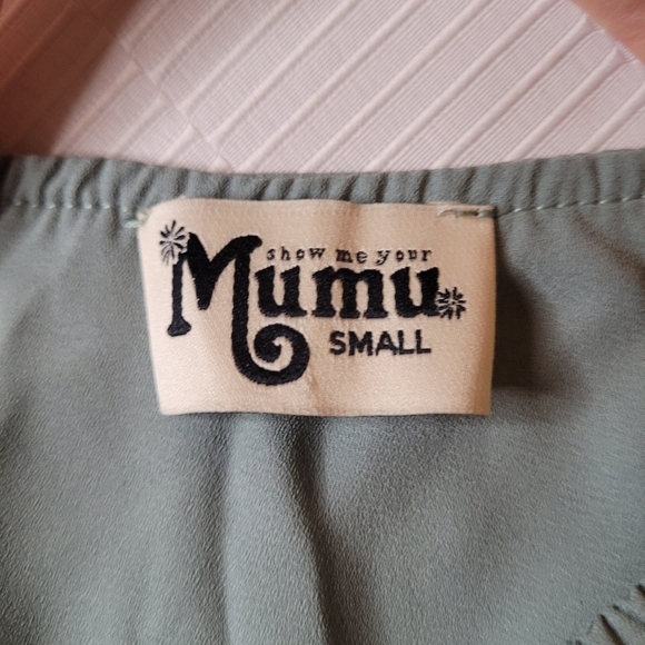 Show Me Your Mumu Sage Green Heather Halter Dress sz S MBM6-10 SS46 - Picture 5 of 10